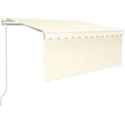 vidaXL, Markise, Markise Automatisch Einziehbar mit Volant 3,5x2,5 m Creme (3.50 m)