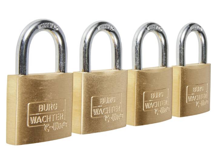 Burg-Wächter Zylinderschloss Quadro Messing 60.7 × 40 mm 4 Stück