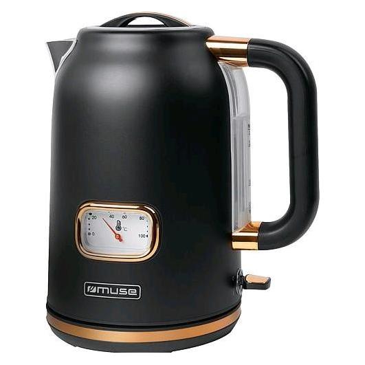 Muse MS030 BC Edelstahl Wasserkocher schwarz (1.70 l) (436310)