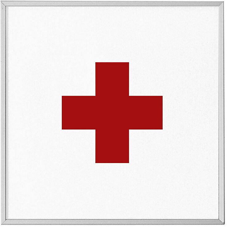 kaiserkraft MADRID Silver Line™ Türschild, Piktogramm HxB 120 x 120 mm, Erste Hilfe