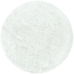 HOCHFLORTEPPICH SALZACH, einfarbig, aus Polypropylen, Weiß, Ø 120 cm