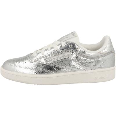 Sneaker REEBOK "Reebok Club C 85 Sneaker low Damen Schuhe", Damen, Gr. 37,5, Textil, silber, Schuhe Sneaker, Ziernähte
