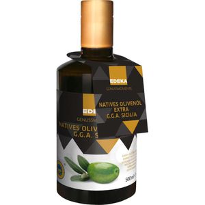 Edeka Olivenöl extra nativ & katgepresst, aus Sizilien in Italien, in der Glasflasche, 0,5 Liter