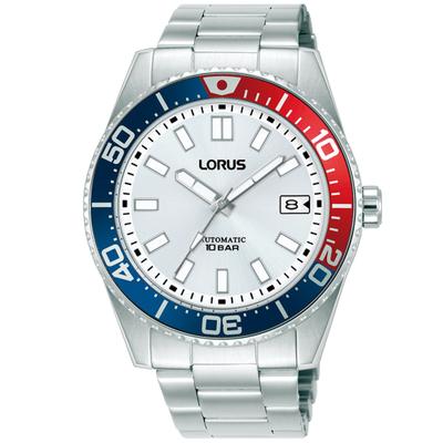 Automatikuhr LORUS, silber (silberfarben, silberfarben), Armbanduhren, Herren, Automatikuhr, Armbanduhr, Herrenuhr, Mechanische Uhr, Edelstahlarmband, analog, Tag