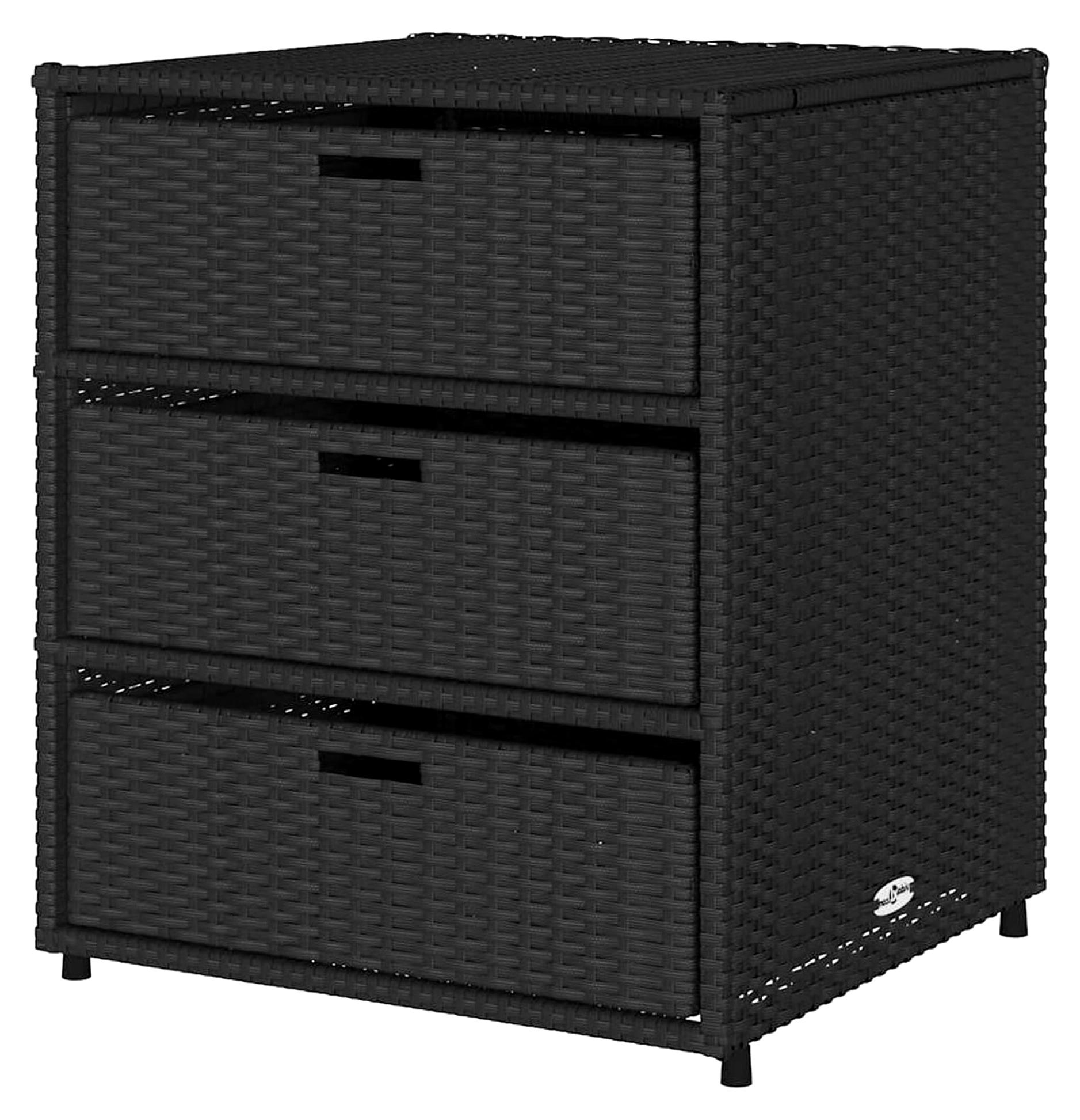 Gartenschrank Aufbewahrungsschrank Geräteschrank mit viel Stauraum Schwarz 55x59x69 cm Poly Rattan