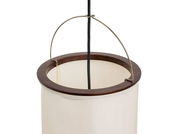 Suspension Silk Lantern, blanc/noir, soie, E27 - Gubi - Salon / séjour - Design - Tissu / textile - À ampoule unique