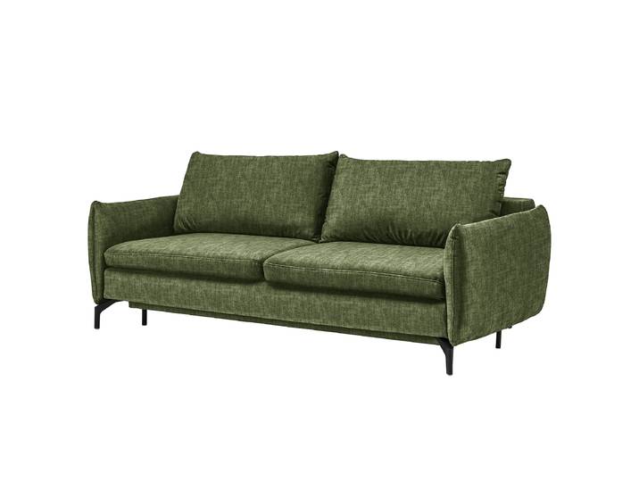 Schlafsofa Grün Microfaser Valeria 224 x 89 x 105cm mit Schlaffunktion Modern