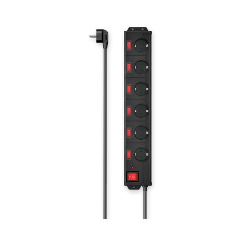 1.40m Hama Stromkabel Steckdosenleiste mit Schalter Schwarz 6 (223160)