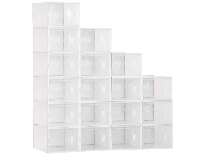 Boites cubes rangement à chaussures modulables plastique transparent