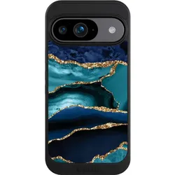 Nivocase Hülle für Google Pixel 9 Handyhülle NIVOcore Case Schwarz Glitzer Look Marmor Trends (Google Pixel 9), Smartphone Hülle, Schwarz