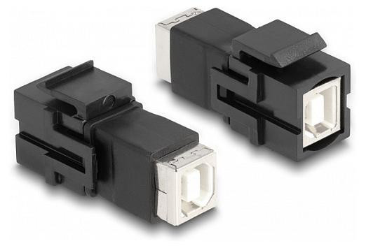 Delock Keystone module USB 2.0 Type-B naar USB 2.0 Type-B, zwart