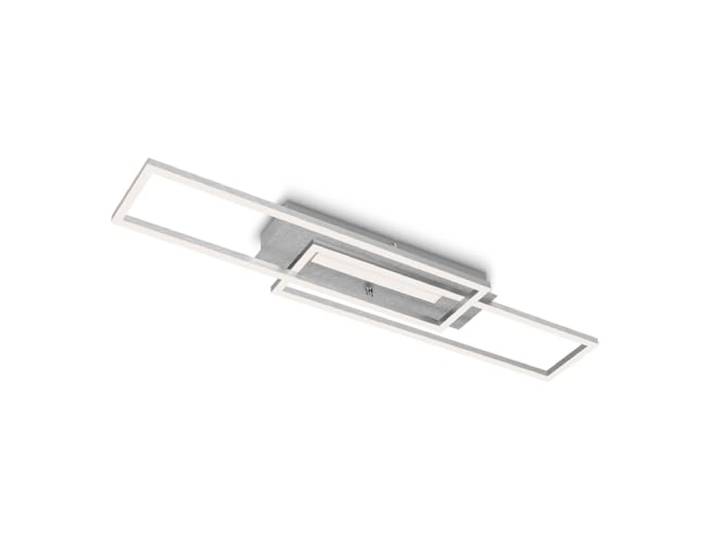 Briloner Leuchten - LED Deckenleuchte mit Mittellicht, warmweiße Lichtfarbe, getrennt schaltbare LED Deckenlampe, Speicherfunktion, schwenkbare Wohnzimmerlampe, Aluminium gebürstet 3546-018