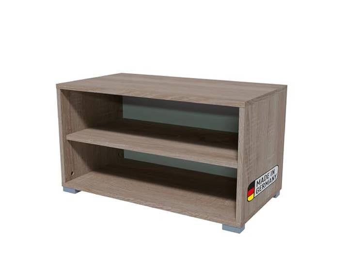 BadeDu Veer Regal in Hellbraun – 70 x 40 x 38 cm, 2 Fächer, Zeitloses Design und praktischer Stauraum Ideal für Wohnzimmer, Homeoffice & Kinderzimmer, stapelbar – Made in Germany