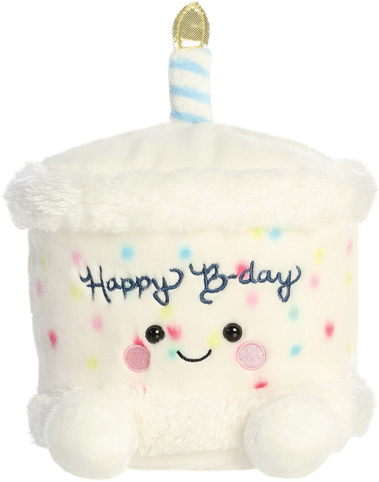 Aurora Palm Pals Party Sized Happy Birthday Cake Plush 20cm - Pink & Blue - 20cm Tall