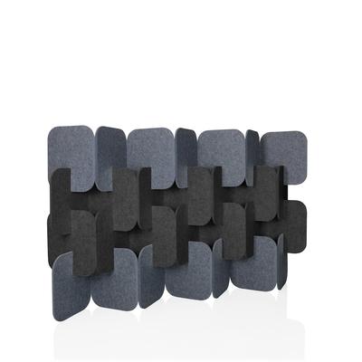 Akustik Stellwand FLEXMIUT PLUG PET 4er Set 109x170x25cm grau/dunkelgrau hjh OFFICE