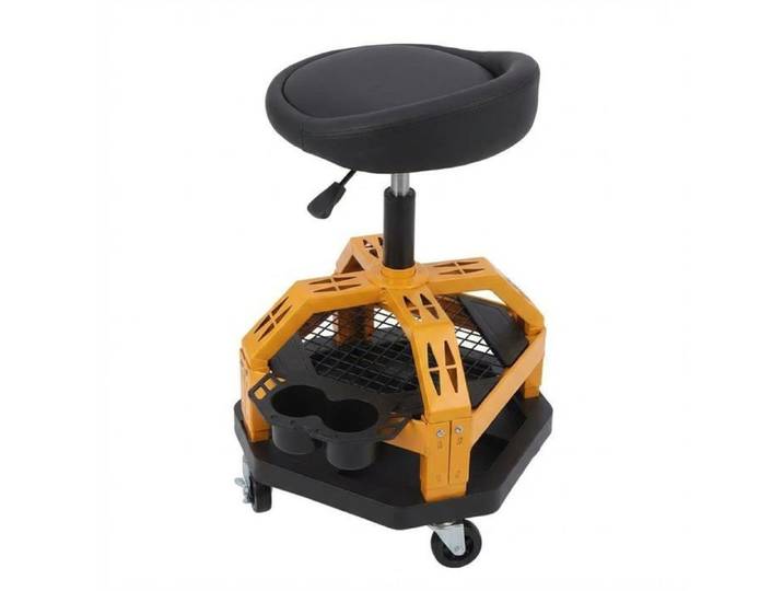 Tabouret bas à dossier mécanicien roulant garage hauteur réglable roulettes chaise tatouage siège pivotant 360° boutique