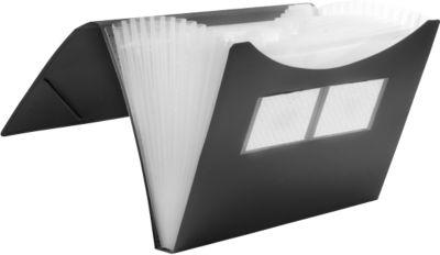 FolderSys Fächermappe, 12 Fächer, A4-Format, Spanngummi-Verschluss, schwarz