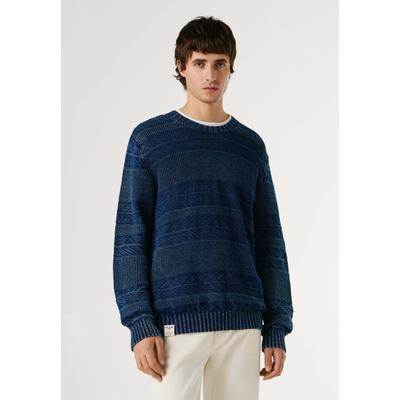 V-Ausschnitt-Pullover PEPE JEANS "Jumper FARRIS INDIGO", Herren, Gr. M, blau (indigo blau), 100% Baumwolle, Pullover