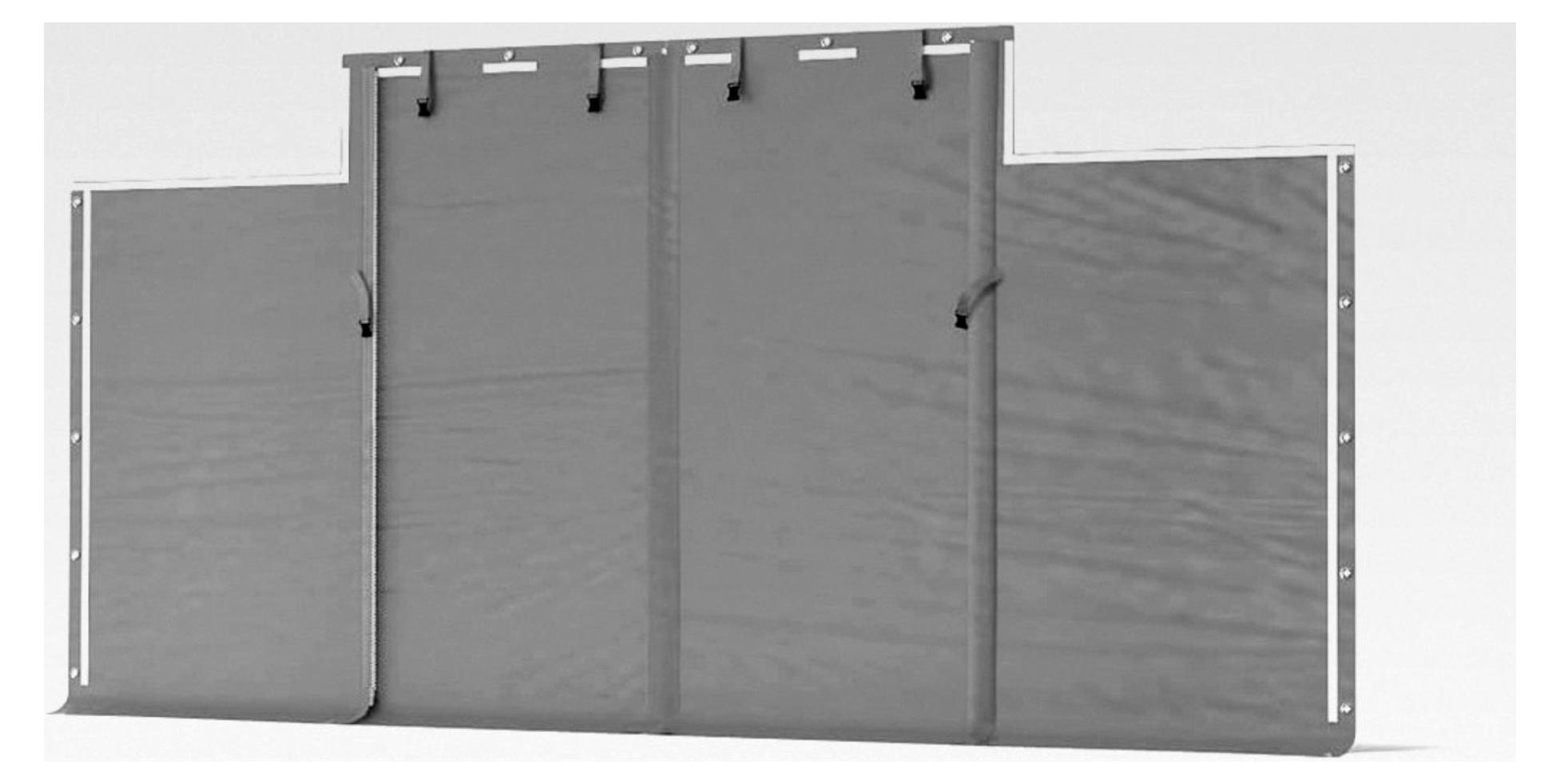 Eingangsplane PVC 2 Stück 2x5m Grau - Pavillon - Wasserdichte Plane - Zeltgarage - Zeltplane - Abdeckplane - Lagerzelt - Gartenhaus