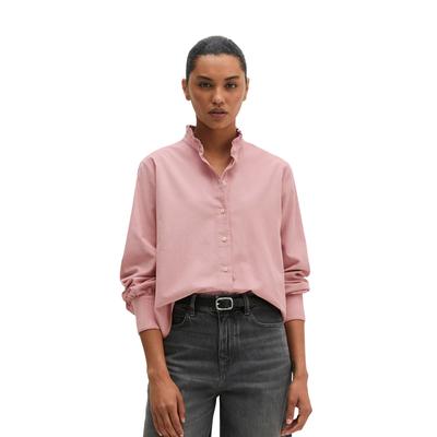 Langarmbluse MARC O'POLO "in samtiger Cord-Qualität", Damen, Gr. 42, rosa (misty rose), Obermaterial: 79% Baumwolle, 21% Lyocell, unifarben, regular fit bauchfrei, Manschette, Blusen