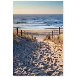 GARTENPOSTER Strand - Meer - Niederlande - Dünen - Sonne Bild 120x180 cm