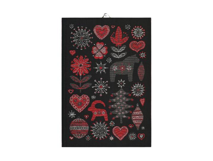 Ekelund Linneväveri Torchon Julnatt 35x50 cm Noir