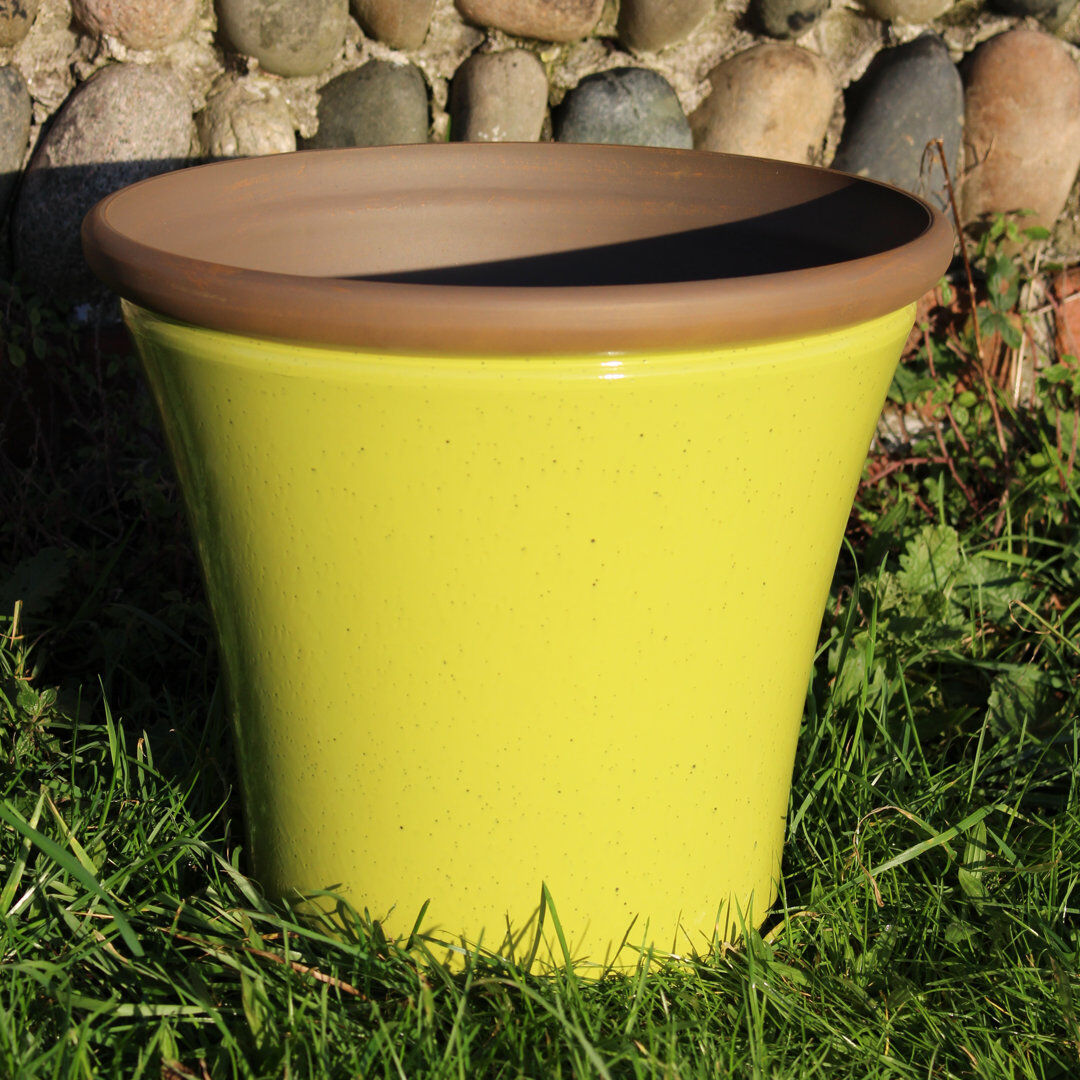 Brambly Cottage Canady Stone and Resin Indoor / Outdoor Pot Planter Apple Green 38 cm H x 46 cm W x 46 cm D