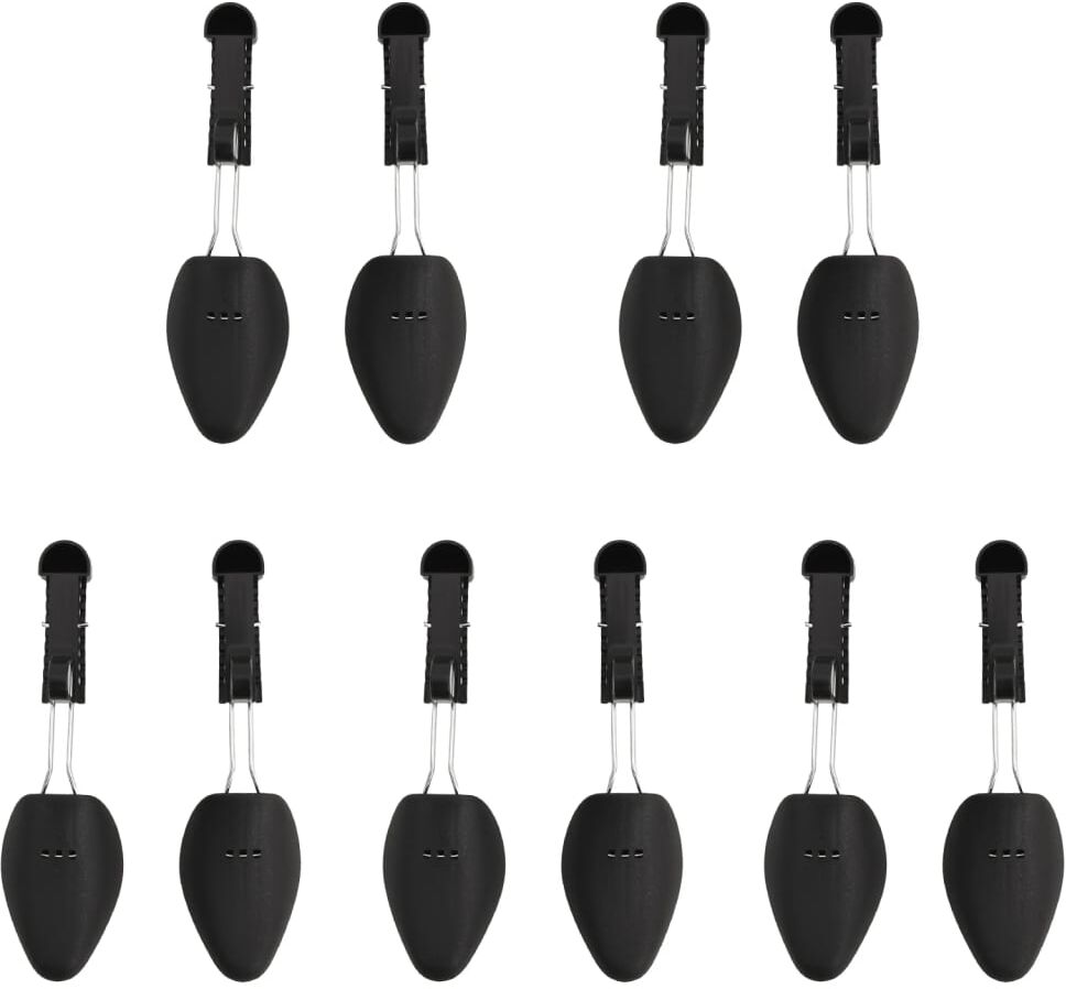 vidaXL Embauchoirs 5 paires noir EU 35-38 plastique