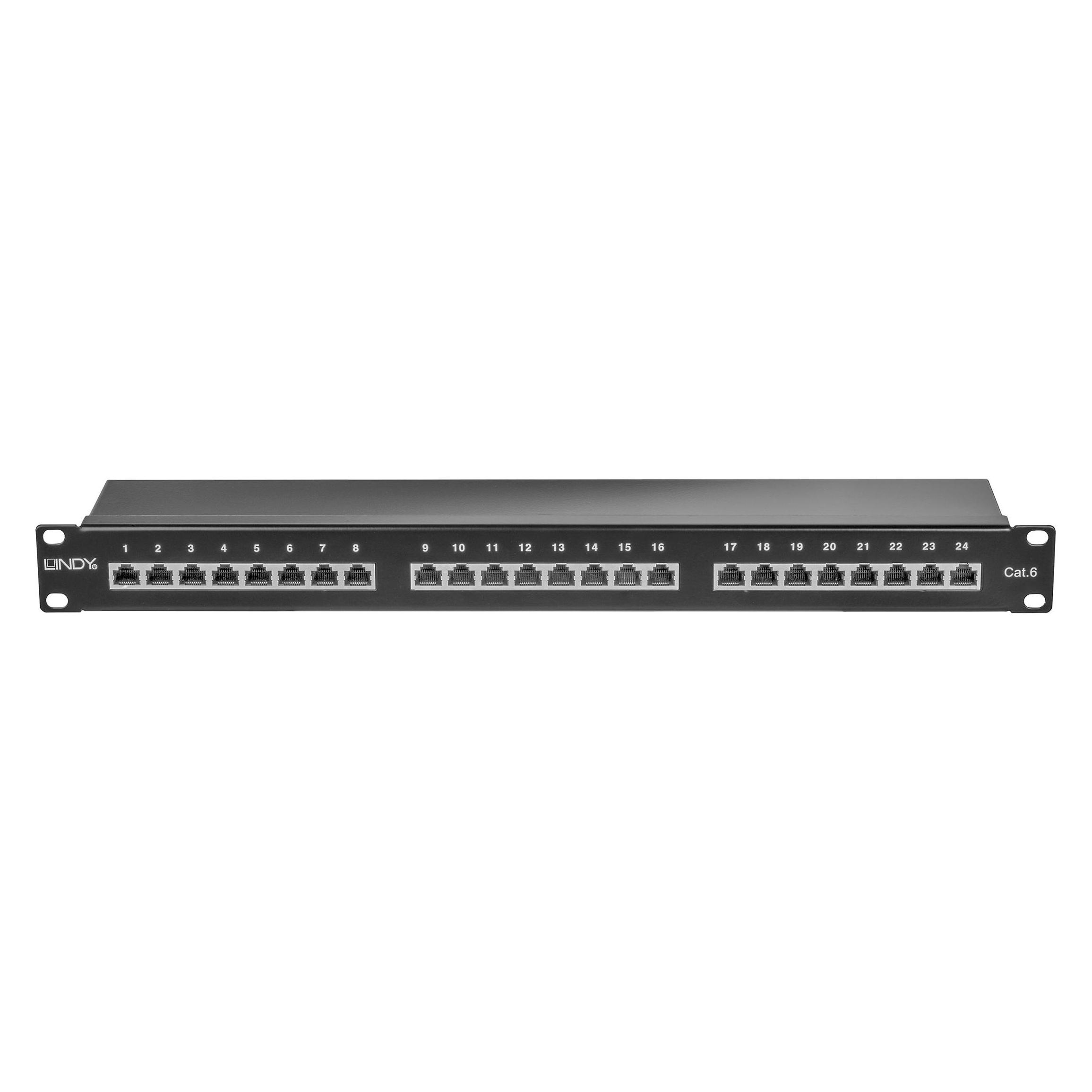 Lindy Cat.6 Patchpanel 24p STP 1HE, schwarz (25990)