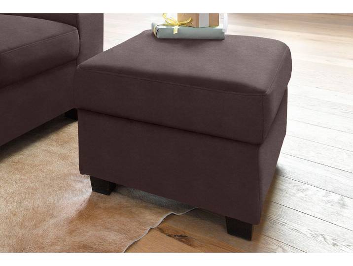 Hocker DOMO COLLECTION Norma perfekte Ergänzung, Hocker B/T 70/55cm , braun (mokka), B:70cm H:42cm T:55cm, Mosel Struktur (100% Polyester);Kunstleder SOFTLUX;Microfaser-PRIMABELLE (100% Polyester);NaturLEDER in Sitz und Rücken. Korpus in passendem Kunstleder SOFTLUX bezogen;Struktur (90% Polyester, 10% Polyacryl), Hocker, Hocker