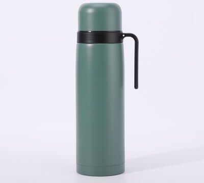 Uplifted Trends Stainless Steel Insulated Travel Mug With Handle Outdoor Sports Cup For Hot & Cold Drinks green