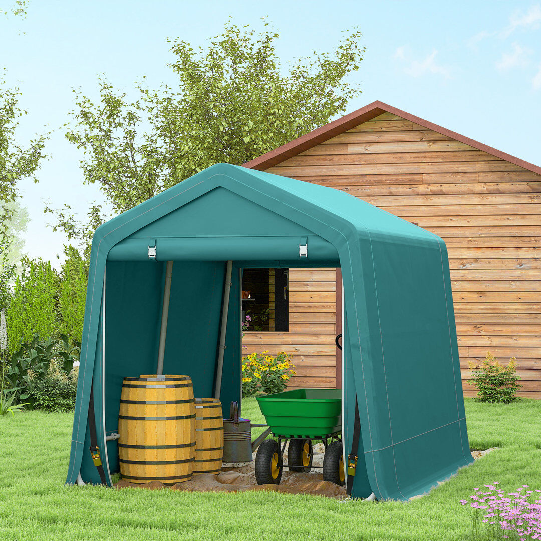 Outsunny Outdoor Garden Storage Shed Waterproof Green 240cm W X 200cm D X 202cm H