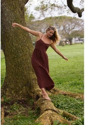 O'Neill s Linden Solid Midi Dress in Coconut Brown, Size XS, Linen