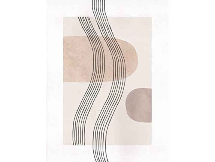 Komar Wandbild - Line Art Waves - Größe: 30 x 40 cm - Poster, Kunstdruck, Dekoration, Wohnzimmer, Schlafzimmer