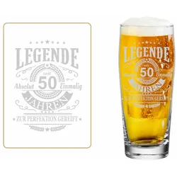 Luxentu Willi Becher Bierglas Helles-Glas 0,3 Liter mit Eichung - Legende seit 50 Jahren