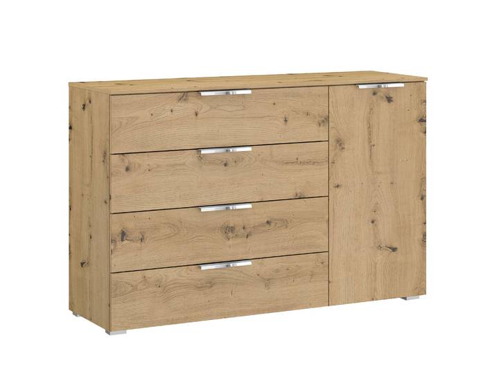 Sideboard x4+1 120 x 81 x 42cm Braun/Eiche Artisan Dekor Chrom