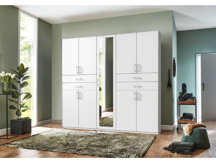 Drehtürenschrank Taiga 225cm Weiß/Weiß