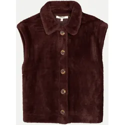 Weste aus Fake-Fur Braun L