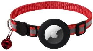 Fusion Finds Peace Of Mind Air Tag Cat Collar With Safety Breakaway Buckle red