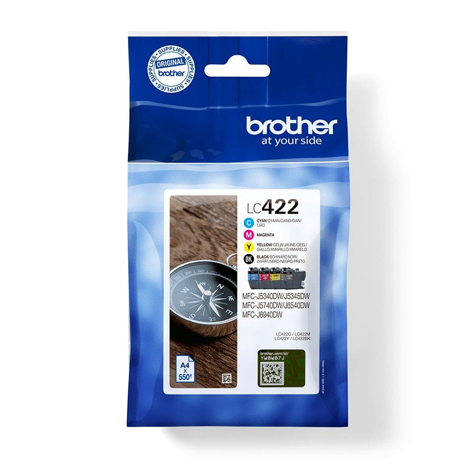 Brother LC-422VAL originale Druckerpatronen Schwarz/Cyan/Magenta/Gelb 550 Seiten LC422VAL