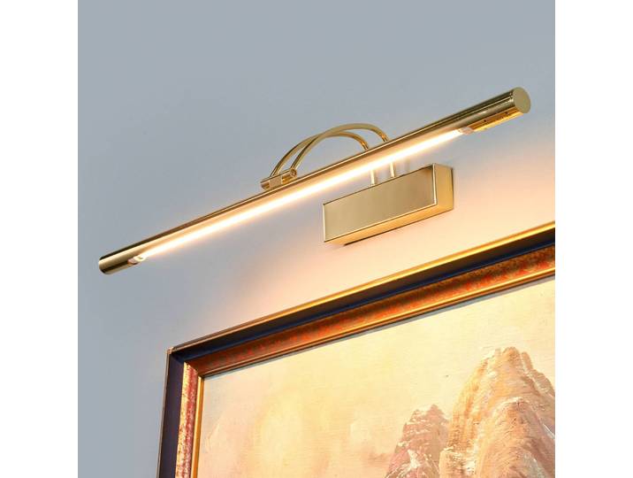 Searchlight LED-Bilderleuchte Piktura, messing poliert Piktura, messing / gold, für Wohn- / Esszimmer, Metall, Modern, Wandleuchte, Wandlampe Innen