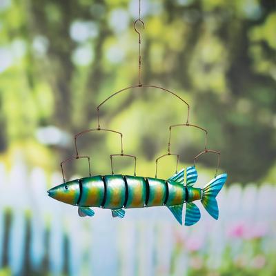 Evergreen 38 in. Metal Fish Mobile