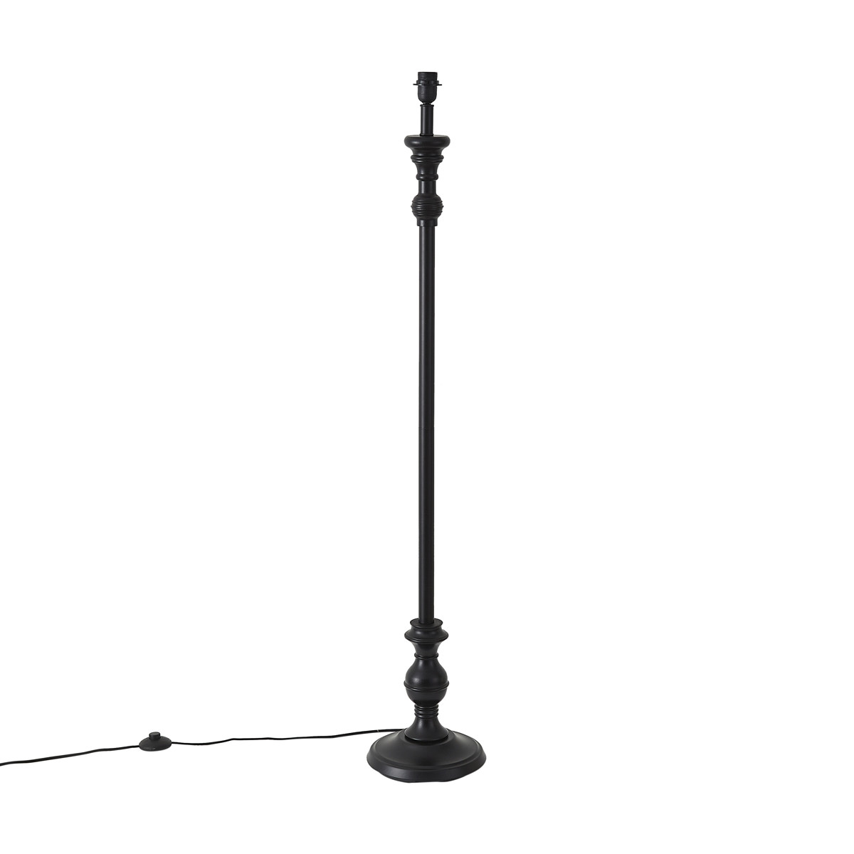 Qazqa Klassieke vloerlamp zwart zonder kap