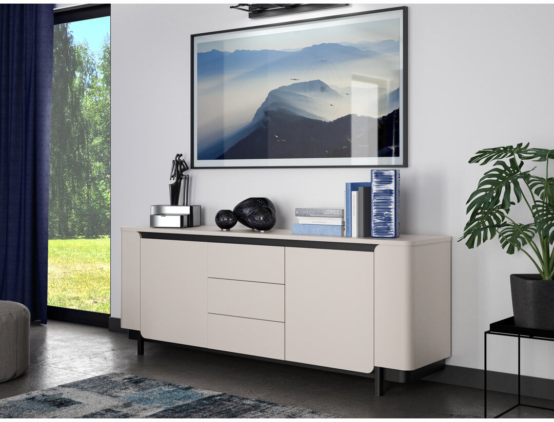 Fjørde & Co Ramey 204.9cm Sideboard Black;Gray 77.9cm H X 204.9cm W X 44.8cm D