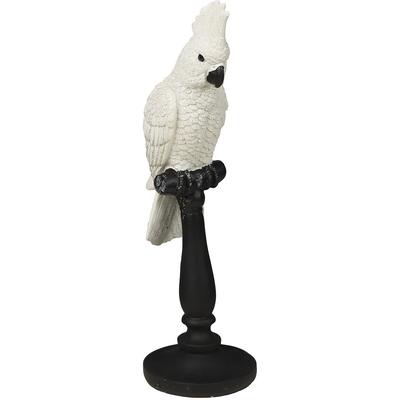 Tierfigur AMBIENTE HAUS "Papagei Figur", weiß, B:10cm H:31cm T:10cm, Polyresin, Dekofiguren