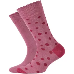 2er Pack camano Soft Baumwolle Crew Socken Kinder 4490 - rose wine 35-38