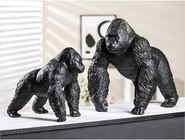 Tierfigur CASABLANCA BY GILDE Skulptur Gorilla , schwarz, B:42cm H:36cm T:29cm, Kunstharz, Dekofiguren, Tierfigur