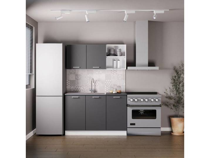Ensemble De Cuisine haaus Ara Anthracite/Blanc L 120 cm