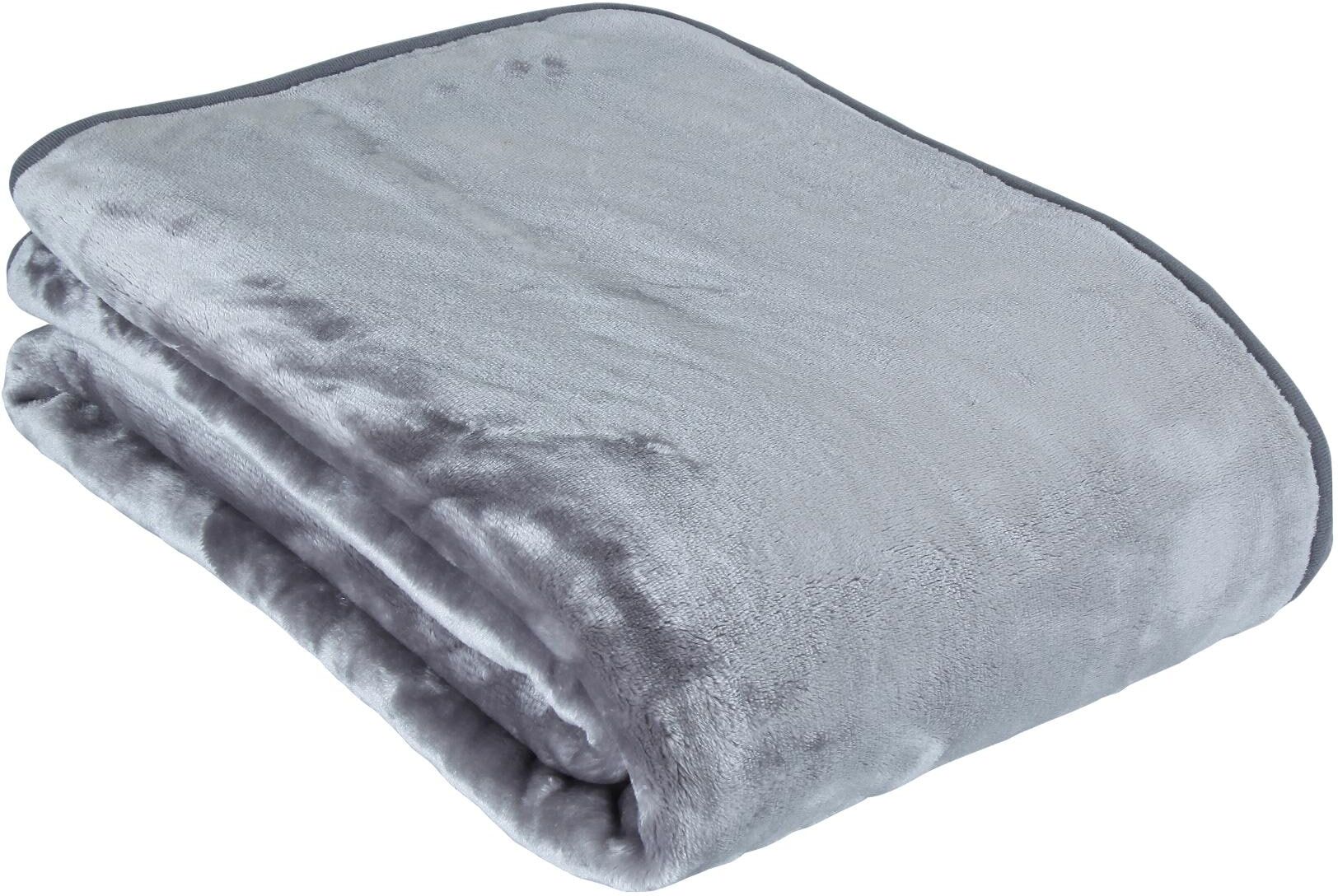 Wohndecke ESKIMO "Cashmina Silber 72", silber (silberfarben), B:50cm L:72cm, Polyester, Wohndecken, Wohndecke silberfarben B/L: 50cm x 72cm