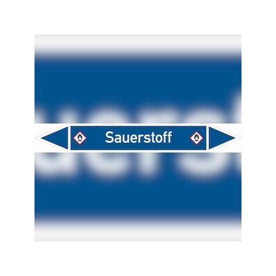 Rohrleitungskennzeichen Sauerstoff - 100x15 mm Folie selbstklebend